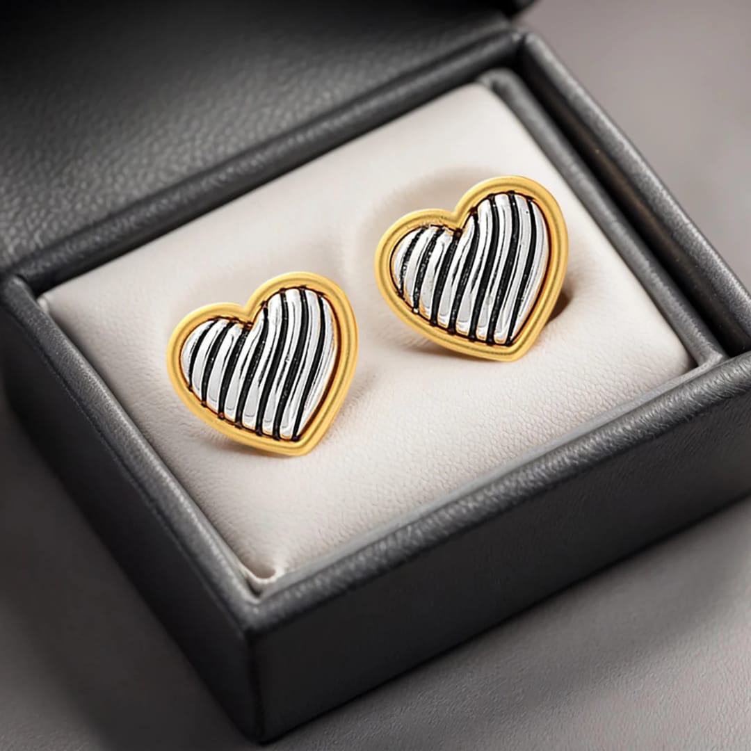 Aretes de Corazón en Acero Inoxidable