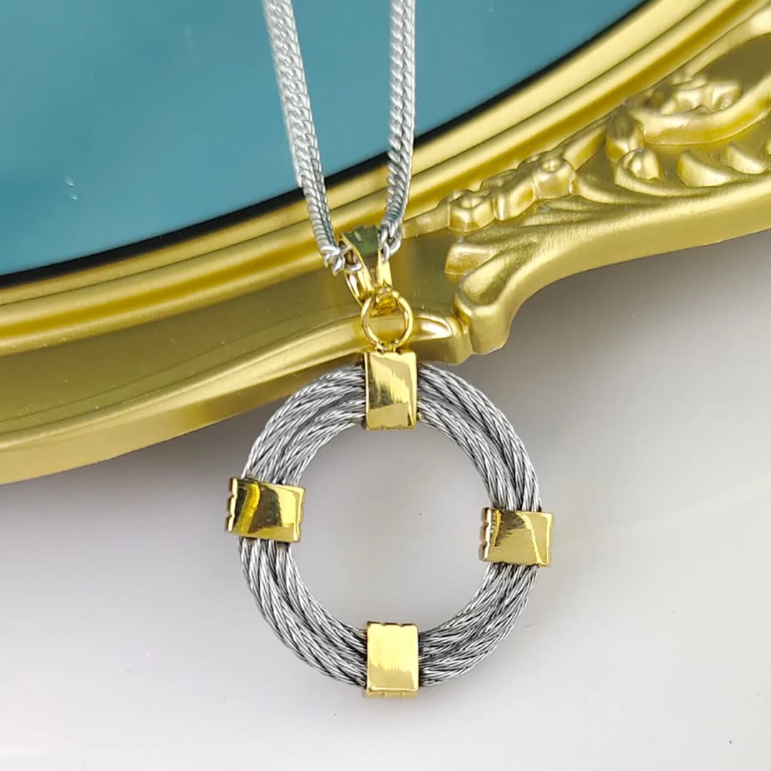 Conexion - Collar Colgante Doble Anillo