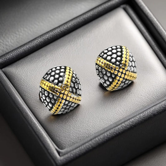 Aretes de Botón en Acero Inoxidable