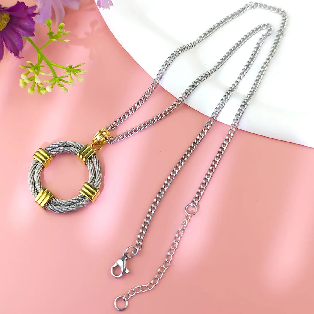 Conexion - Collar Colgante Doble Anillo