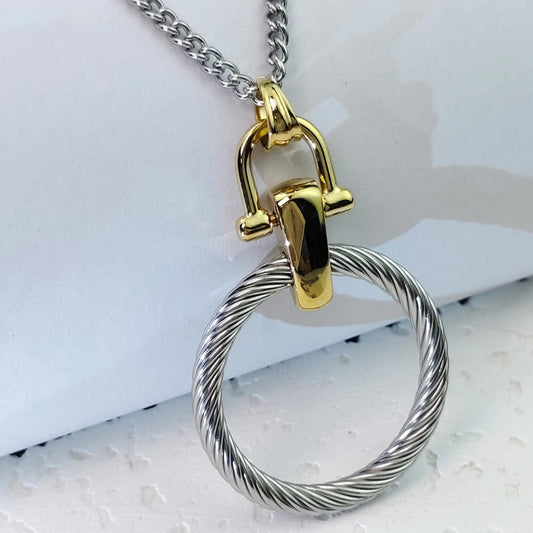 Refinado - Collar Colgante Anillo Simple