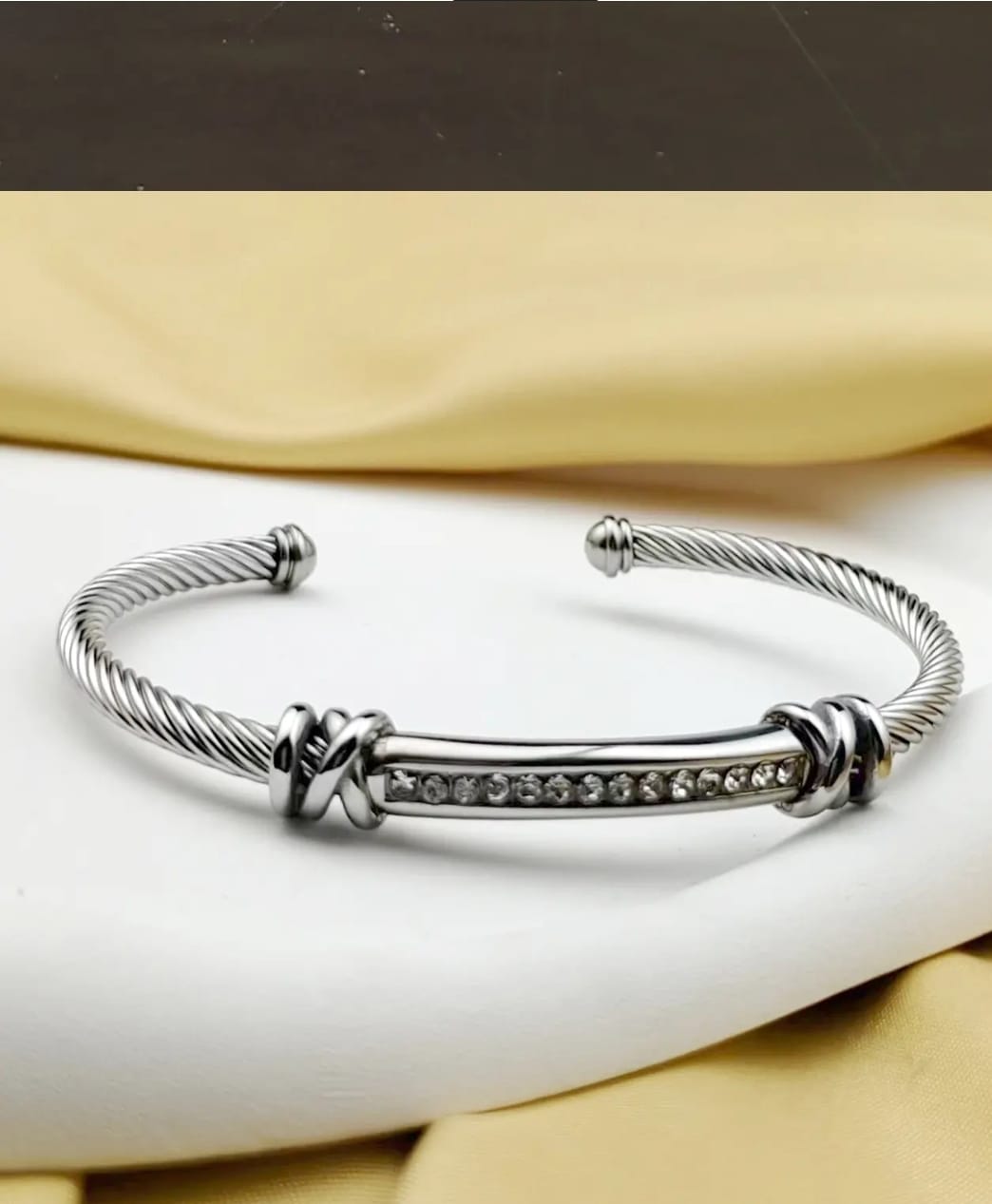 Pulseras con Diamantes Simulados en Acero Inoxidable
